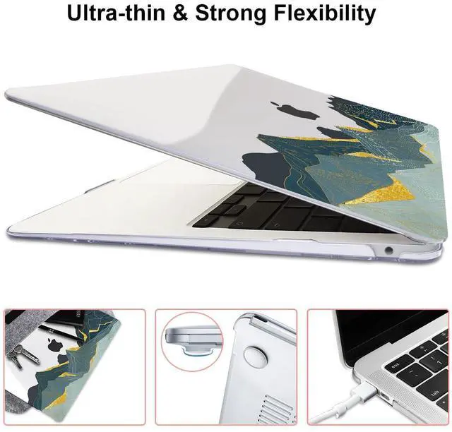 Alt view image 5 of 5 - LCMOCICO for MacBook Air 13 Inch Case 2021 2020 2019 2018, Plastic Hard Shell Case Keyboard Cover for Mac Air 13 Model A2337 M1 A2179 A1932 with Touch ID & Retina Display, Circling Mountain