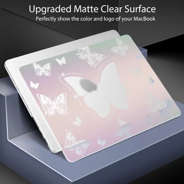 Alt view image 3 of 5 - Lepeoac for MacBook Pro 14 Inch 2024 2023 2022 2021 Release M4 A3112 A3401 A3185 M3 A2918 A2992 M2 A2779 M1 A2442 Pro/Max Chip, Plastic Hard Shell Case with Keyboard Cover, Butterfly