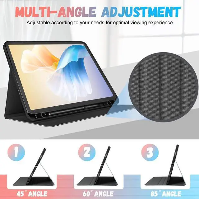 Alt view image 3 of 5 - LISEVO for Samsung Galaxy Tab A9 Plus Case 11 inch(SM-X210/X216/X218), Women Girls Cute Folio Cover with Pencil Holder, Auto Week/Sleep Design for Samsung A9+ Plus Tablet Cases, Sun Moon Star