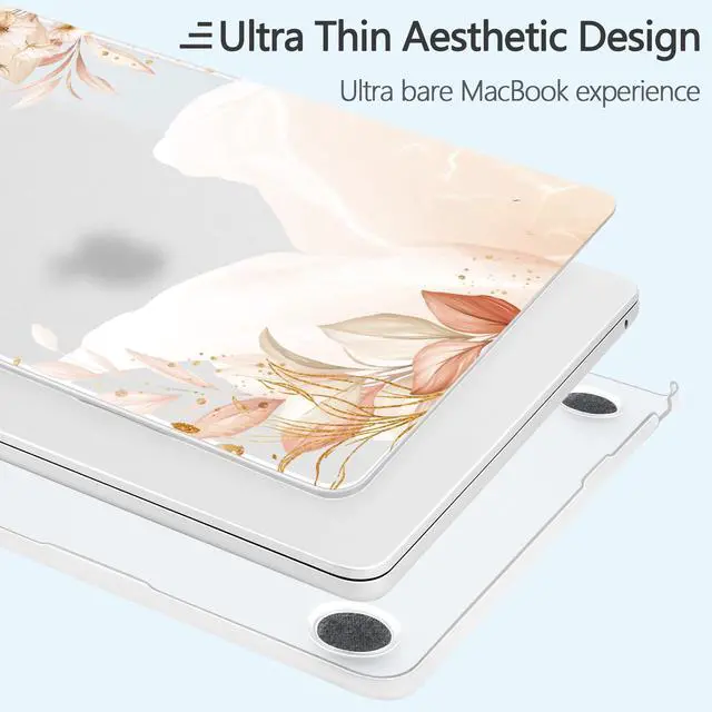 Alt view image 5 of 5 - Loyrina Designed for New MacBook Air 13.6 inch Case 2025-2022 A3240 M4 A3113 A2681, Ultra-Thin Laptop Hard Shell Case for MacBook Air 13.6" with Keyboard Cover & USB Adapter, Abstract Flowers