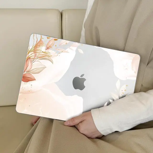 Alt view image 4 of 5 - Loyrina Designed for New MacBook Air 13.6 inch Case 2025-2022 A3240 M4 A3113 A2681, Ultra-Thin Laptop Hard Shell Case for MacBook Air 13.6" with Keyboard Cover & USB Adapter, Abstract Flowers