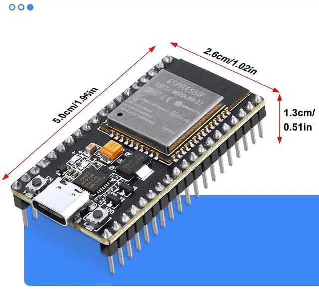 Alt view image 3 of 5 - 4 Pack ESP32 Board ESP32-32S WROOM Module CP2012 USB C 38 Pin WiFi+Blue Tooth Type-C Interface ESP32-DevKitC-32 Development Board STA/AP/STA+AP