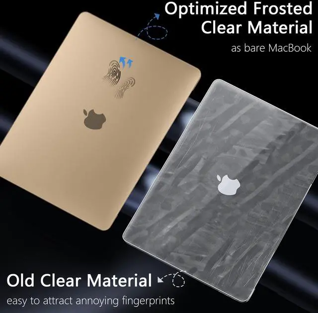 Alt view image 3 of 5 - MEEgoodo for MacBook Air 13 inch Case 2021 2020 2019 2018 Release, Cover Fit Model A2337 M1 A2179 A1932, Flexible Plastic Case for Laptop, Hard Shell with TPU Keyboard Cover & OTG Adapter,Peach Fuzz