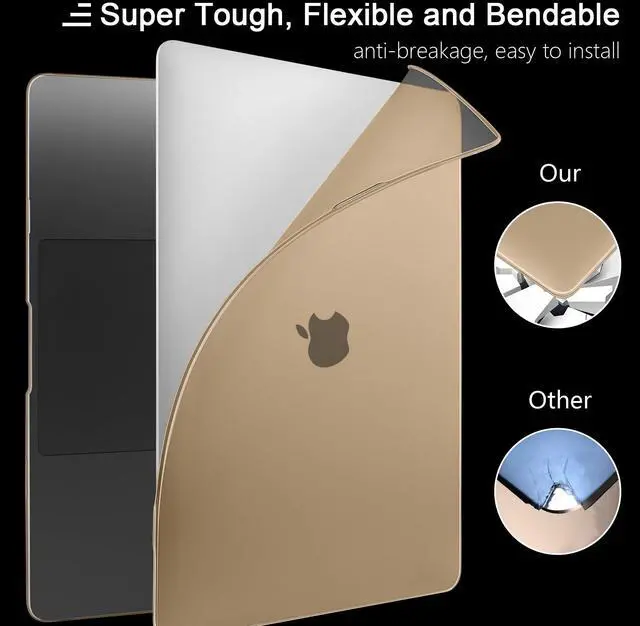 Alt view image 4 of 5 - MEEgoodo for MacBook Air 13 inch Case 2021 2020 2019 2018 Release, Cover Fit Model A2337 M1 A2179 A1932, Flexible Plastic Case for Laptop, Hard Shell with TPU Keyboard Cover & OTG Adapter,Peach Fuzz