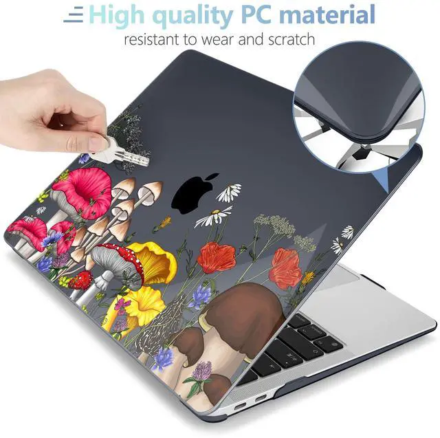 Alt view image 3 of 5 - MEEgoodo for MacBook Air 13 inch Case 2021 2020 2019 2018 Released A2337 M1 A2179 A1932 with Touch ID, Plastic Hard Shell & Keyboard Cover Compatible with MacBook Air Case 13.3, Forest of Mushrooms