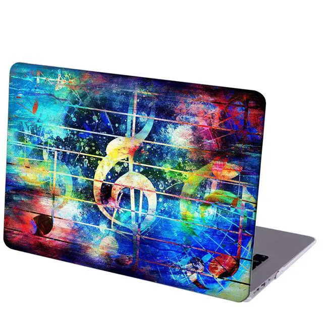 Main image of MINGDAO Case Compatible with MacBook Pro 13 inch, Hard Protective Shell with Keyboard Cover (M1 A2338 A2289 A2251 A2159 A1989 A1706 A1708, 2016-2020 Release) - Grunge Music Note