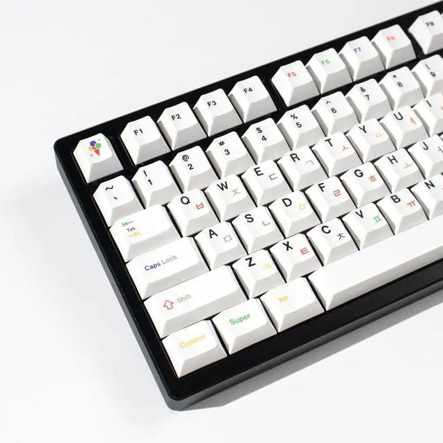 Main image of mintcaps 144 Keys White Korean Keycaps Cherry Profile Dye Sublimated PBT Keycap Set Suitable for 60% 65% 75% 100% Cherry Mx Switches Mechanical Keyboard