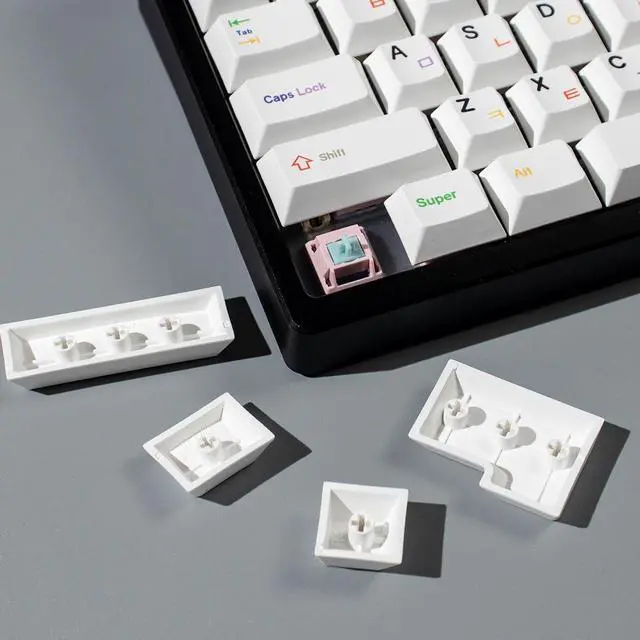 Alt view image 5 of 5 - mintcaps 144 Keys White Korean Keycaps Cherry Profile Dye Sublimated PBT Keycap Set Suitable for 60% 65% 75% 100% Cherry Mx Switches Mechanical Keyboard