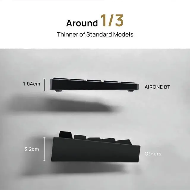 Alt view image 4 of 5 - BAROCCOMiSTEL AIRONE BT Mechanical Keyboard, 65% Layout, Cherry MX ULP Switch, RGB Backlit, USB-C Cable, Windows/MacOS/iOS, Macro Support, Portable, Super Slim/Super Light, Black- Click (Tactile)