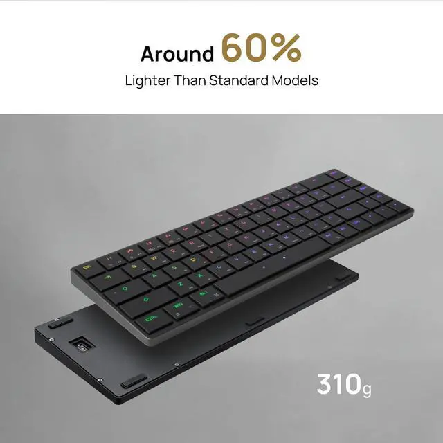 Alt view image 5 of 5 - BAROCCOMiSTEL AIRONE BT Mechanical Keyboard, 65% Layout, Cherry MX ULP Switch, RGB Backlit, USB-C Cable, Windows/MacOS/iOS, Macro Support, Portable, Super Slim/Super Light, Black- Click (Tactile)
