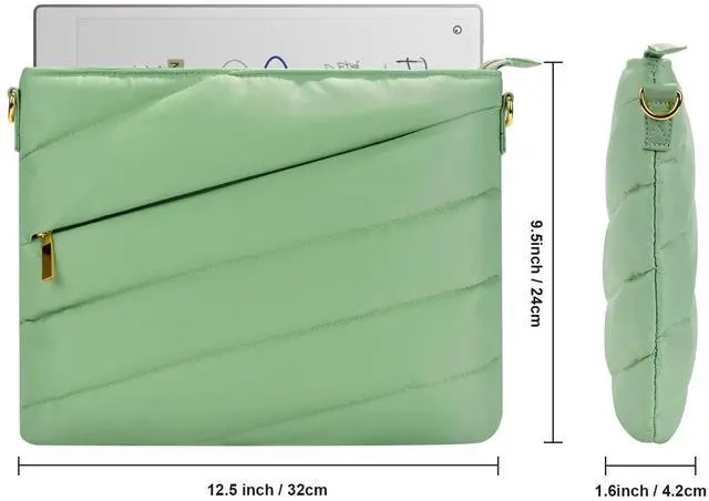 Alt view image 2 of 5 - Puffy Tablet Sleeve Bag for reMarkable Paper Pro 2024-11.8 inch (Matcha Green)