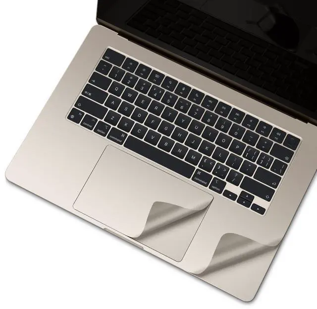 Alt view image 4 of 5 - 4 in 1 Ultra Thin 3M Vinyl Full Size Laptop Skins Decals Palm Rest Skin Sticker for 2025+ MacBook Air 13.6 Inch M4(Model: A3240) and 2022+ MacBook Air 13.6" M2 M3(Model: A2681/A3113) -Starlight