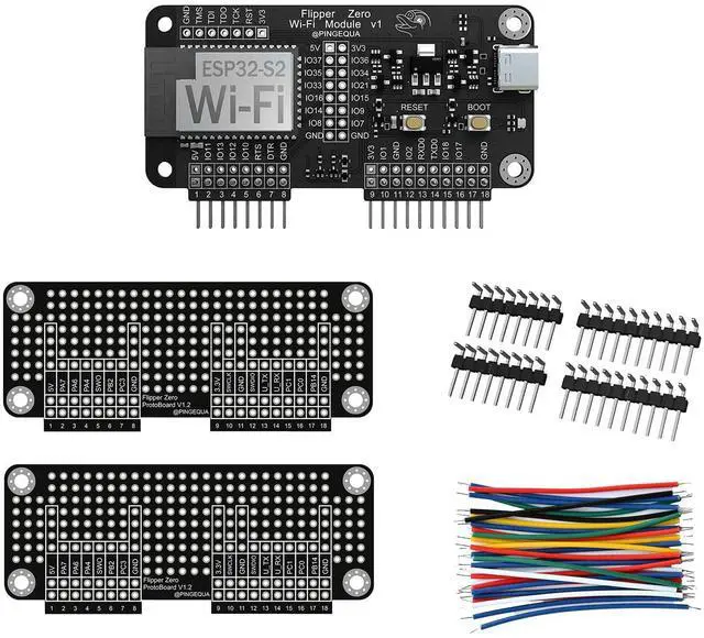 Main image of Flipper Zero Wi-Fi Devboard Kit with Marauder Firmware, Includes Prototyping Board, Header Pins and Jumper Wires