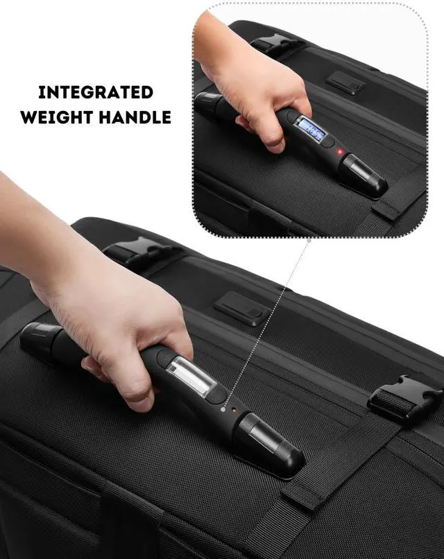 Alt view image 5 of 5 - POIXM Rolling Vacuum Seal Backpack for Travel, with Hidden Pull Rod, Weight Handle, TSA Lock, Charging Port, fit 19" Laptop, Water Repellent, Carrry-on Luggage for Trip (Vacuum Pump Included)