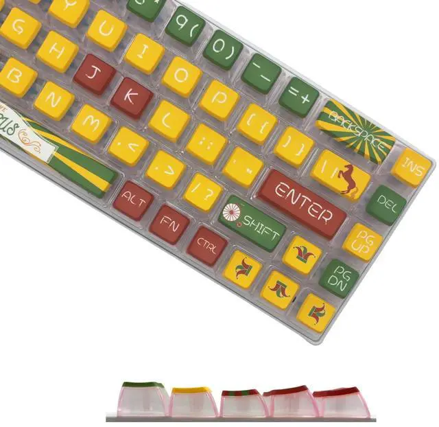Main image of Rainbow Dye Sub PBT Keycaps,Pudding Keycaps Set, Custom Keycaps for Mechanical Gaming Keyboard,Shine Through Keycaps,Keycaps 60 Percent,Keycaps 75 Percent,Keycaps 100 Percent (Amusement Park)