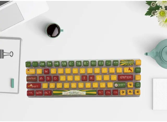 Alt view image 5 of 5 - Rainbow Dye Sub PBT Keycaps,Pudding Keycaps Set, Custom Keycaps for Mechanical Gaming Keyboard,Shine Through Keycaps,Keycaps 60 Percent,Keycaps 75 Percent,Keycaps 100 Percent (Amusement Park)
