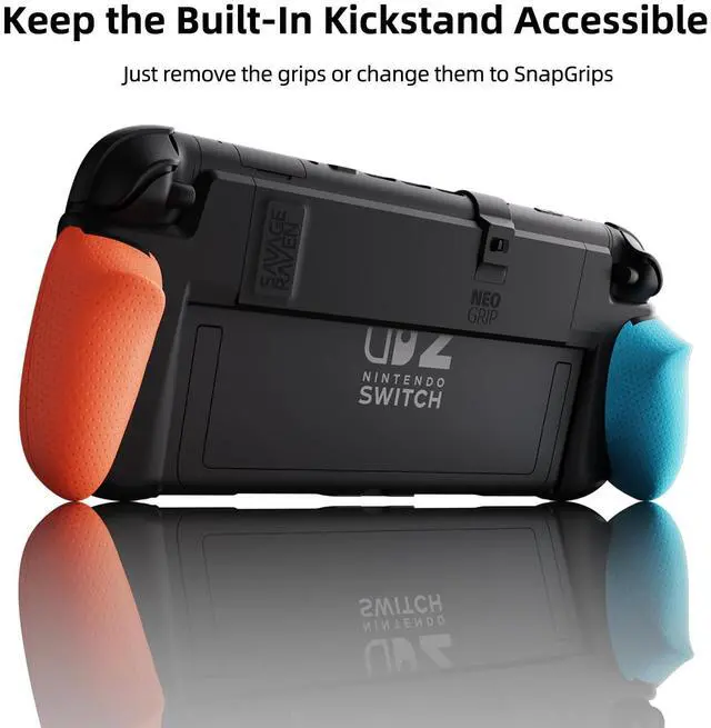 Alt view image 3 of 5 - Savage Raven by Skull & Co. NeoGrip Bundle: an Ergonomic Grip Hard Shell with Replaceable Grips [to fit All Hands Sizes] for Nintendo Switch 2 with Maxcarry Carrying Case - Black