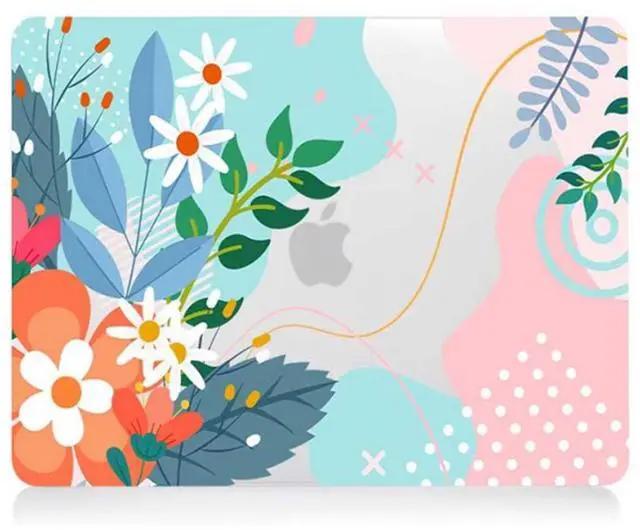 Alt view image 3 of 5 - Se7enline Compatible with MacBook 15 inch Case A1707 A1990 for 2019 2018 2017 2016 15-inch Macbook Pro Touch Bar Laptop Hard Shell Case&Keyboard Cover Skin&Touchpad Protector,Green Pink White Flower