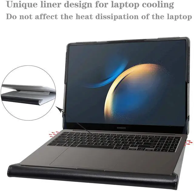 Alt view image 4 of 5 - Alapmk Protective Case for Samsung Galaxy Book 5 Pro 360 16 NP960QHA NP960QHA-KG1US/Samsung Galaxy Book 5 Pro 16 NP960XHA/Samsung Galaxy Book 5 Ultra 16/Samsung Galaxy Book4 Edge NP960XMAA,Black