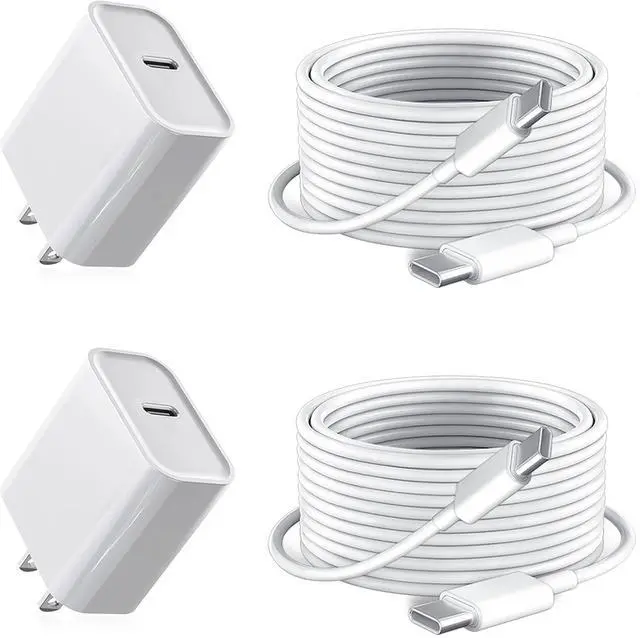 Main image of i Pad Charger Fast Charging for Apple iPad 10th Generation Charger 10.9", iPad A16 11th 11-inch, 2025 iPad Air 13" 11" M3 M2 6th/5th, Mini 7 A17 Pro, 20W USBC Block Long 10ft USB C Cable,2-Pack White