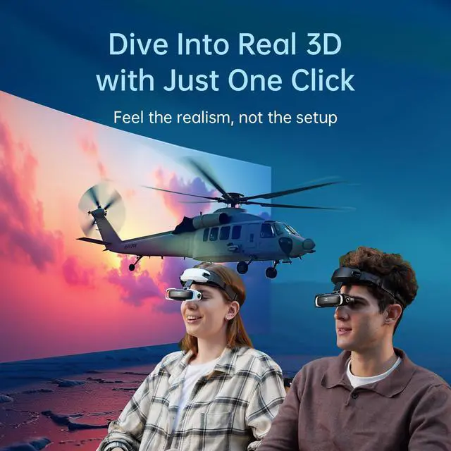 Alt view image 4 of 5 - Goovis Art XR Head Mounted Display with D4H1 Media Player - 110'' FHD Micro-OLED Video Display, Lightweight & Compact, Unobstructed Vision, Works with PC/iPhone16/Android/Gaming Handhelds (Black)