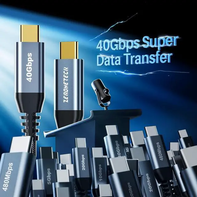 Alt view image 3 of 5 - USB C Monitor Cable [2-Pack 3.3FT], [8K@60Hz/Dual 4K@60Hz] Video Output, 40Gbps High Speed Data Transfer, USB 3.2 Gen 2 Display Video Cable 240W Charging for MacBook,iPad,SSD,Lenovo,KYY,ARZOPA