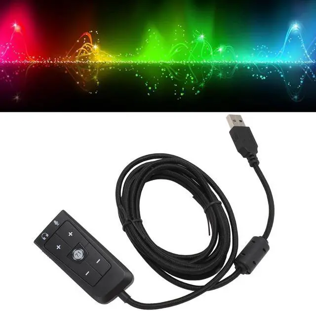 Alt view image 3 of 5 - USB to 3.5mm Jack Audio Sound Card Adapter with Headphone and Microphone Jack for Kingston Cloud II PC,Laptop,Linux,Desktops, and More Device