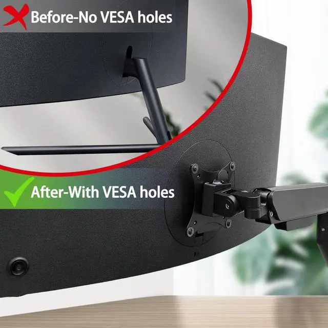 Alt view image 4 of 5 - UR59C vesa Mount Adapter is Only Compatible with Samsung UR59 Series ViewFinity 4K Monitor(Fits U32R590, U32R591, U32R592 UR59C Monitor) (Black)