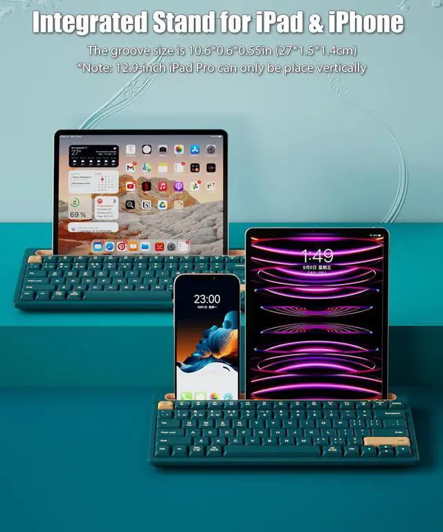 Alt view image 3 of 5 - TISHLED Bluetooth Keyboard with Tri-Mode Numpad