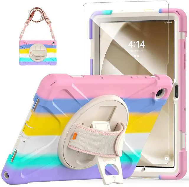Main image of TSQQST Case for A9+ Plus 11" 2023 for Kids Girls with Screen Protector Stand&Hand Shoulder Strap | Rugged Protective Case for A9 Plus Tablet SM-X210/X216/X218-Rainbow Pink