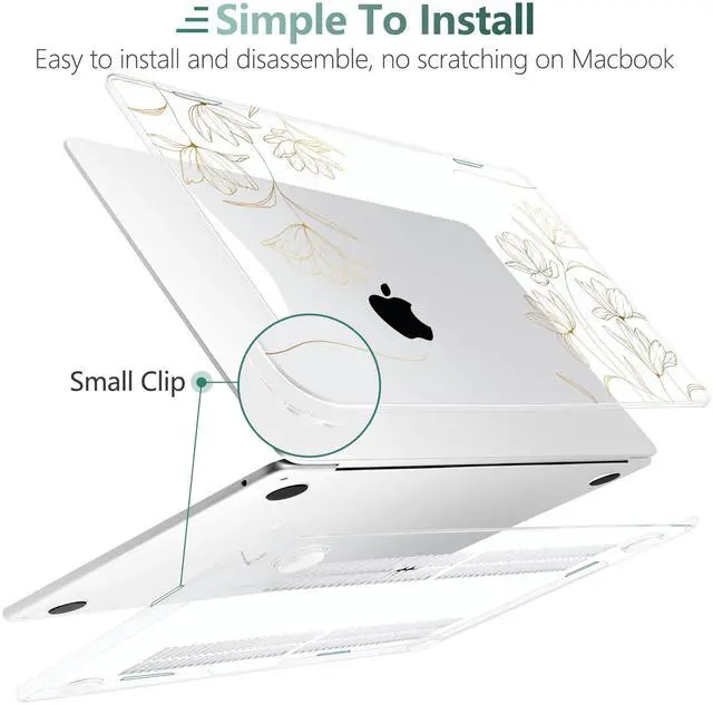 Alt view image 3 of 5 - TWOLSKOO for M4 MacBook Air 13.6 inch Case 2025-2022 Release M4 A3240 M3 A3113 M2 A2681, Plastic Hard Shell & Screen Protector & Keyboard Cover & Trackpad Film, Florals X449