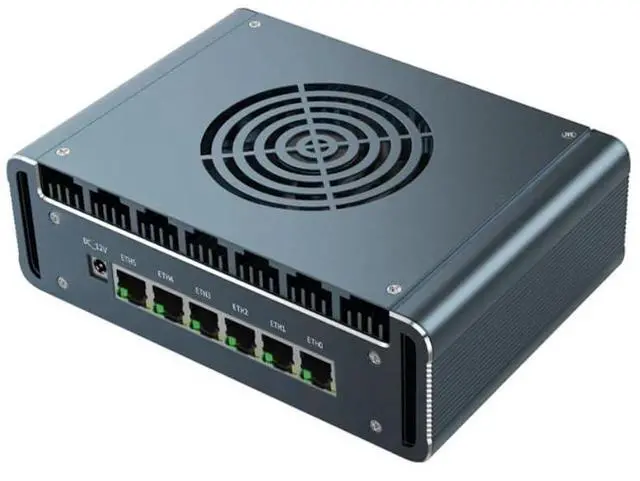 Alt view image 2 of 5 - UDPTCP Micro Firewall Appliance, 6 i226-V 2.5Gbe LAN Ports, Fanless Mini PC Intel Core i7-1265U Twelve Core,2*DDR5 1*M.2 Support AES-NI Barebone Router PC VPN,HDMI DP USB3.0 NO RAM NO SSD