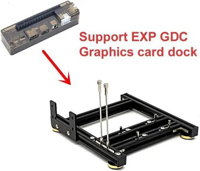 Alt view image 2 of 5 - Ukrmon Video Card Holder Bracket Support ATX Power Supply EXP GDC Graphics Dock PCI-E Extension Riser Cable DIY ATX case Computer Graphics Card Holder Aluminum