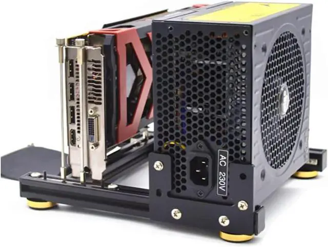 Alt view image 5 of 5 - Ukrmon Video Card Holder Bracket Support ATX Power Supply EXP GDC Graphics Dock PCI-E Extension Riser Cable DIY ATX case Computer Graphics Card Holder Aluminum
