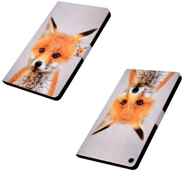 Alt view image 5 of 5 - UUcovers Kindle Fire HD 10 Tablet 9th/7th/5th Generation 10.1 inch Case 2019/2017/2015, Smart Folio Stand PU Leather TPU Shockproof Wallet Cover with [Auto Wake/Sleep] Magnetic Card Slots, Yellow Fox