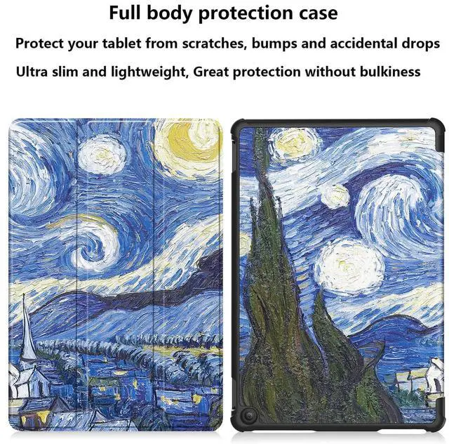 Alt view image 3 of 5 - UUcovers Case for All-New Kindle Fire HD 10 Tablet (only 13th Generation,2023 Release) 10.1" Trifold Lightweight Stand Hard Shell Cover with Auto Wake/Sleep for Fire HD 10 2023,Starry Night Van Gogh
