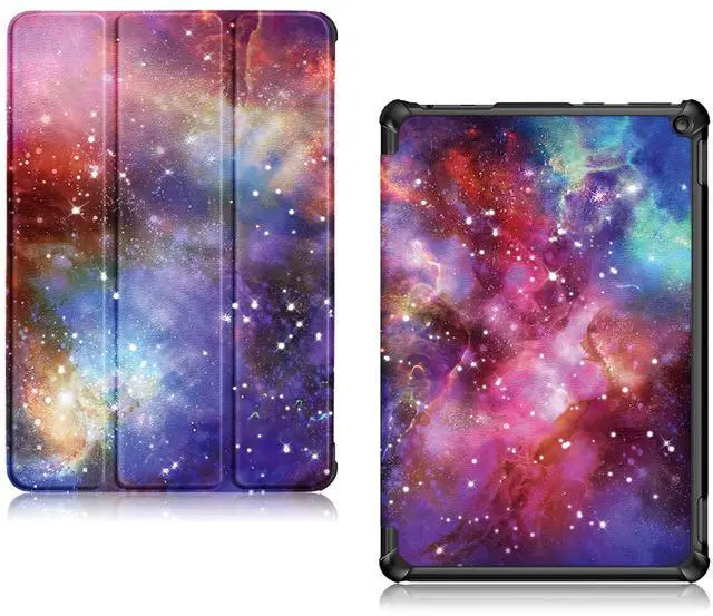 Alt view image 3 of 5 - UUcovers 10.1" Kindle Fire HD 10 (11th Gen) & Fire HD 10 Plus (11th Gen) Case (Only Compatible with 11th Generation Tablet, 2021 Release) Folio Stand Smart Cover with Auto Sleep/Wake, Purple Galaxy