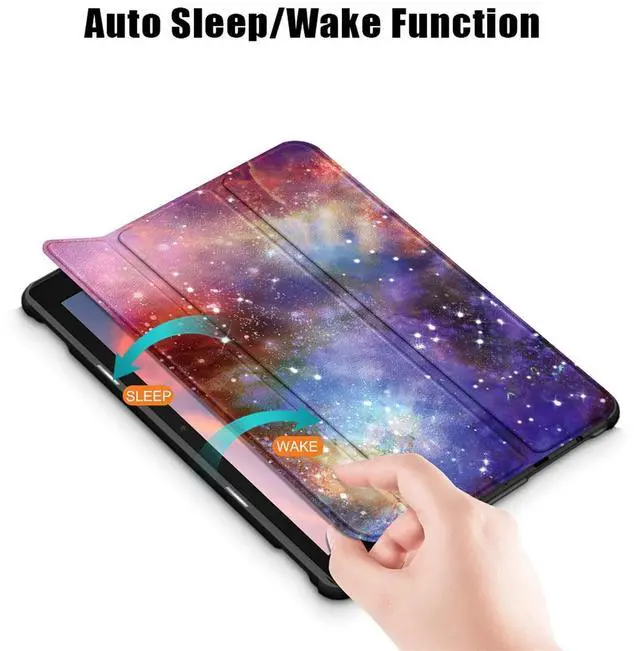 Alt view image 5 of 5 - UUcovers 10.1" Kindle Fire HD 10 (11th Gen) & Fire HD 10 Plus (11th Gen) Case (Only Compatible with 11th Generation Tablet, 2021 Release) Folio Stand Smart Cover with Auto Sleep/Wake, Purple Galaxy