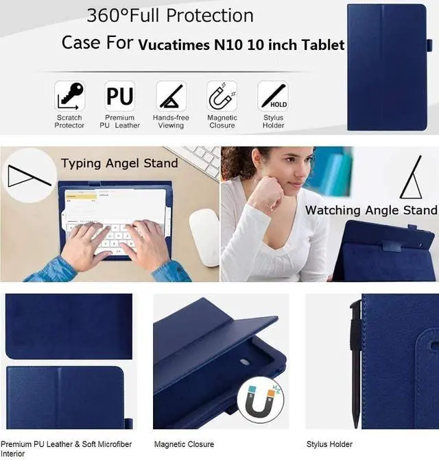 Alt view image 3 of 5 - HANAIETTE [4 inch 1] ONN 100146660 Keyboard Case and Screen Protector Tempered Glass for ONN 11 inch Tablet Pro / 100146660 (2024 Model) (Red)