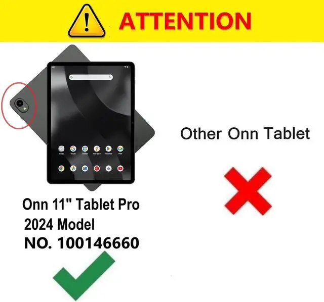 Alt view image 2 of 5 - HANAIETTE [4 inch 1] ONN 100146660 Keyboard Case and Screen Protector Tempered Glass for ONN 11 inch Tablet Pro / 100146660 (2024 Model) (Red)