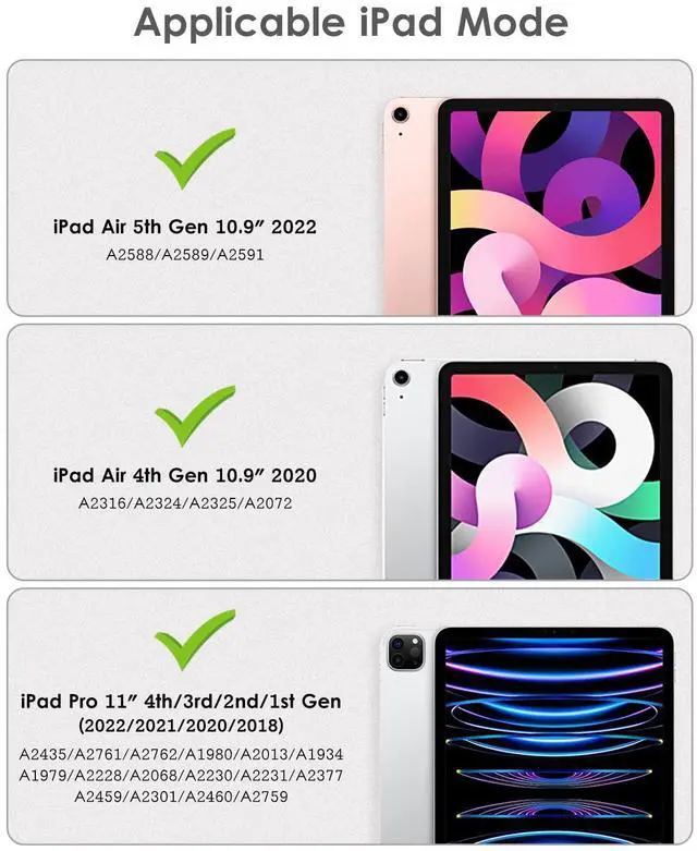 Alt view image 2 of 5 - iPad Pro 11 & Air 10.9 Clear Watermelon Case and 2 PC Tempered Glass