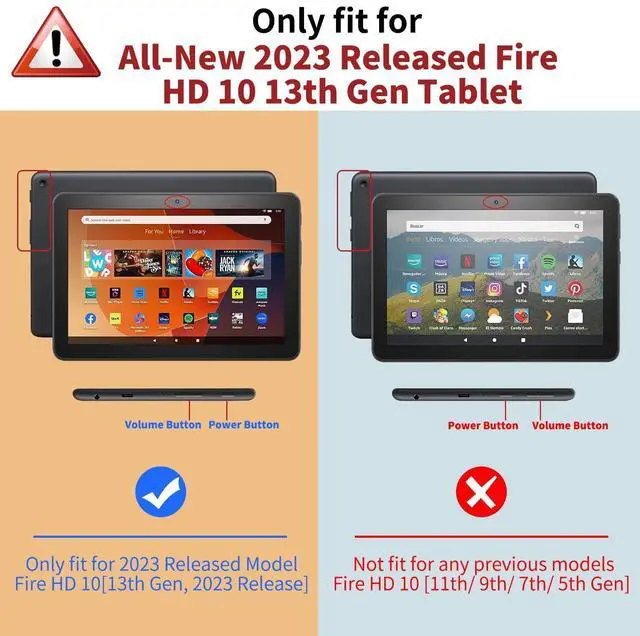 Alt view image 2 of 5 - VODEFOX for All-New Kindle Fire HD 10 Tablet Case 13th Generation 2023 Release 10.1", PU Leather Folio Stand Cover with Card Slots for Fire HD10 & HD 10 Plus Tablet 2023 - One Rose
