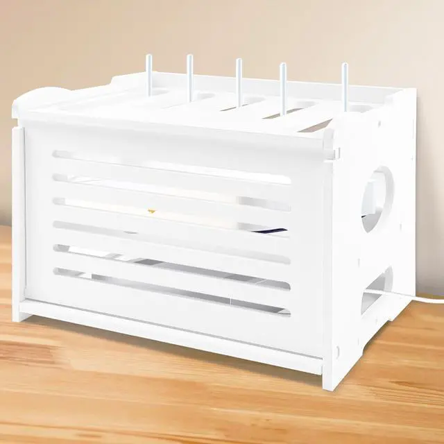 Main image of Upgrade Router Shelf Storage, Networking Router Stand, Freestand & Wall Mounted Router Storage Box, Modem Cable Box Shelf, Router Cover Organized Shelf, Power Strip Cable Management Hider Rack