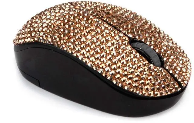 Alt view image 3 of 5 - Bling Dazzling 2.4GHz Wireless Silent Mouse Covered with Rhinestone Crystal, Crystallized Mouse with USB Receiver, Compatible with Notebook, PC, Laptop, Computer, MacBook,Great Gift (Rose Gold)
