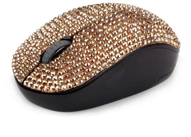 Alt view image 2 of 5 - Bling Dazzling 2.4GHz Wireless Silent Mouse Covered with Rhinestone Crystal, Crystallized Mouse with USB Receiver, Compatible with Notebook, PC, Laptop, Computer, MacBook,Great Gift (Rose Gold)