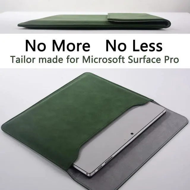 Alt view image 2 of 5 - xisiciao, Surface Pro 11th/10/9/8/7/6/5/4/Pro X Sleeve case, for Microsoft 12-12.3-13 Inch Tablet Waterproof Ultrathin Carrying Cover(Green)