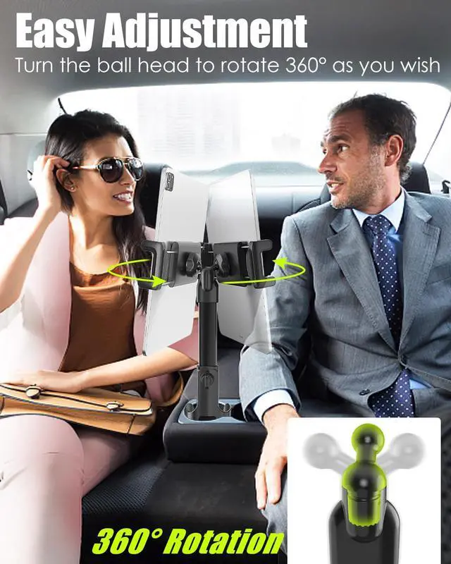 Alt view image 4 of 5 - Wukanleng Car Cup Holder Tablet Mount, Tablet Holder for Car Bottle with Stabilize Metal Telescopic Arm for Car SUV Truck Hand Free Compatible with iPad Pro 12.9 Air Mini, Galaxy Z, 4-13" Devices