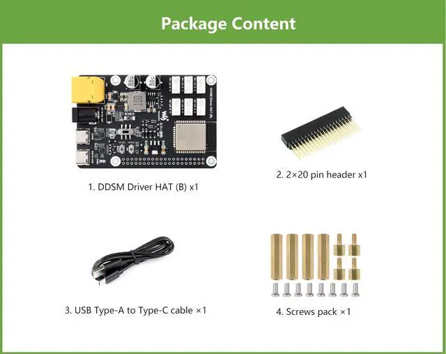 Alt view image 2 of 5 - DDSM400 Hub Motor Driver Board Direct Drive Servo Motor Driver Board, ESP32 and Control Circuit, Controlling 6-CH DDSM400 Hub Motors at The Same Time via, Compatible with Raspberry Pi 5/4B