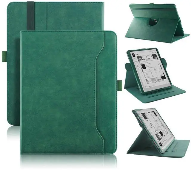 Main image of Xuanbeier Case Compatible with BOOX Tablet Go 10.3 ePaper E Ink Tablet,Multi-Angle Viewing Protective Cover with Pocket,Handstrap and Pen Holder,Auto Wake/Sleep,DarkGreen