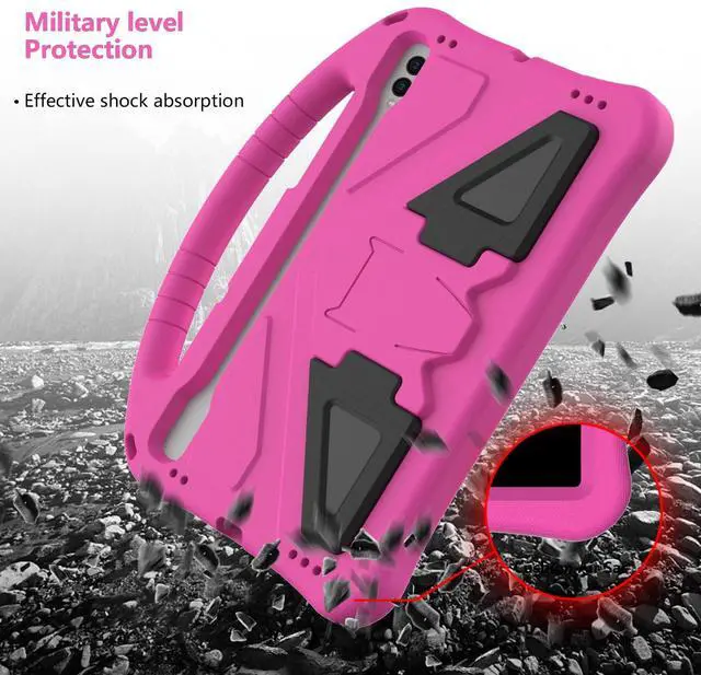 Alt view image 5 of 5 - YRH for Samsung Galaxy Tab S9 FE 5G/S10 FE Tablet Case Kids 10.9-inch, Kids EVA Protective Cover with Stand Handle, Pink